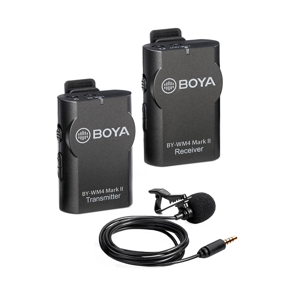 BOYA BY WM4 Mark II портативный 2 4G беспроводной микрофон система передатчик + приемник