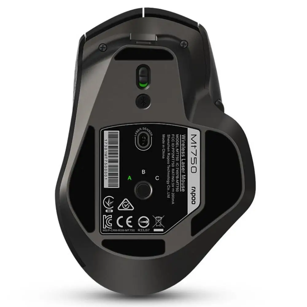 Rapoo recargable Multi-modo ratón inalámbrico Bluetooth 3,0/4,0 y 2,4G interruptor para cuatro dispositivos de conexión de la computadora ratón de juego - 4