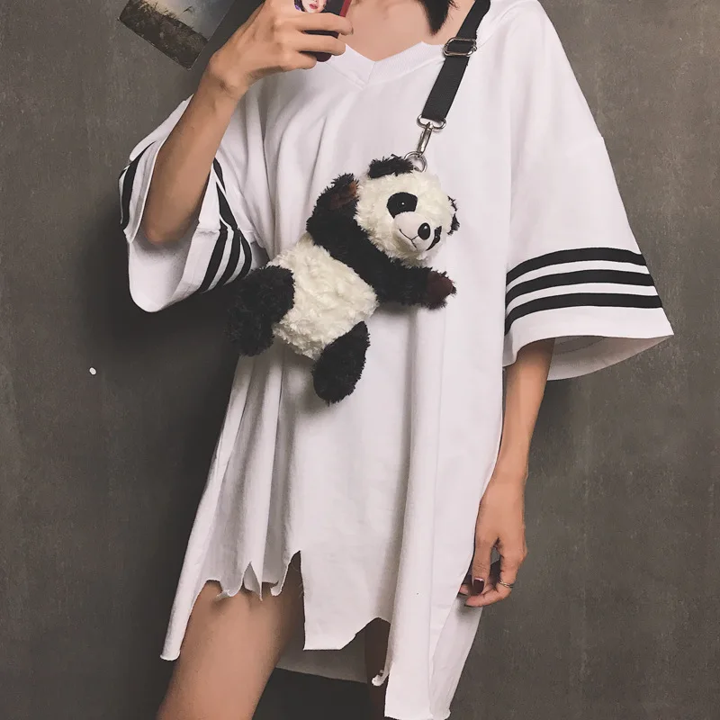 

Ins Hot Tremble Bag Female Winter 2019 New Fashion Korean Cute Panda Slant Single Shoulder Crossbody Panda Bag