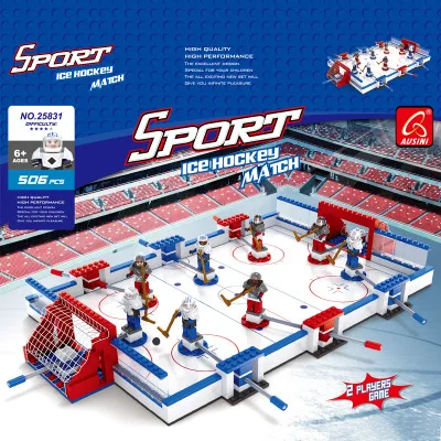 

Model building kits compatible with legoing city Ice hockey board game football 3D blocks Educational toys hobbies for children
