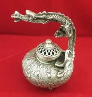

christmas decorations for home+ Chinese Old Tibet Silver Copper Dragon Incense Burners Free Shipping