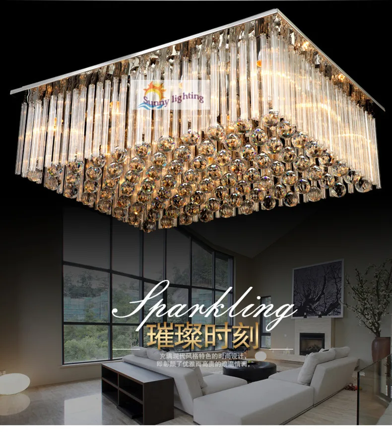 Moderne big luxus kristall deckenleuchten hotel villa hängende