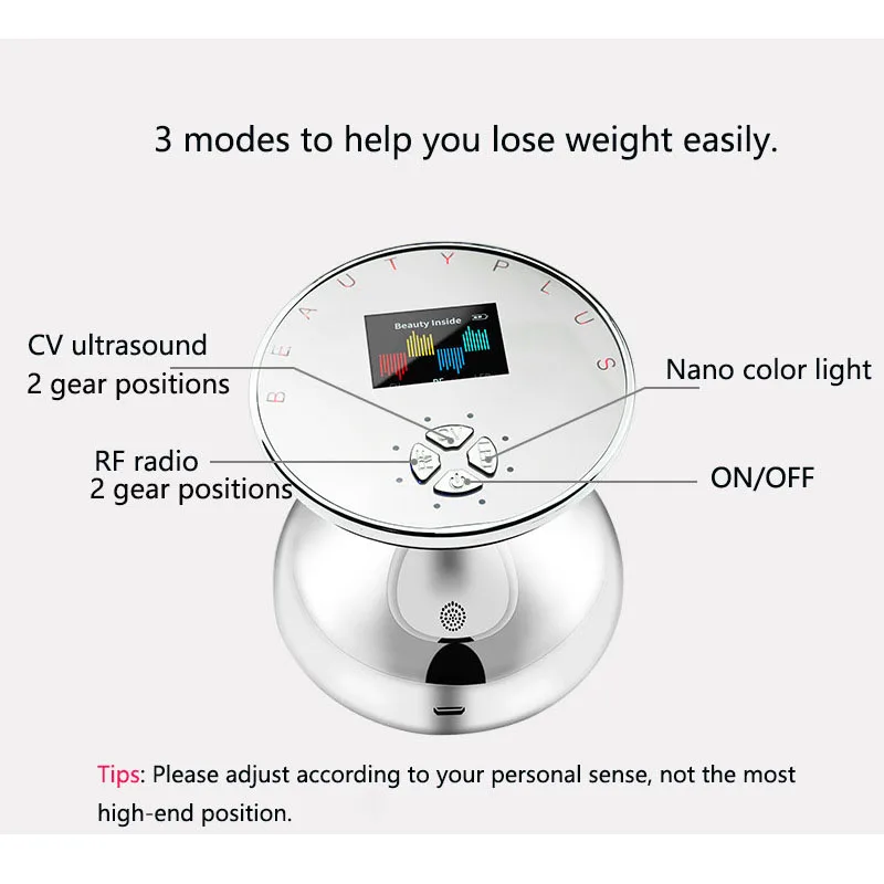 RF Cavitation Ultrasonic Slimming Massager Fat Burner Anti Cellulite Lipo Weight Loss Massage LED P