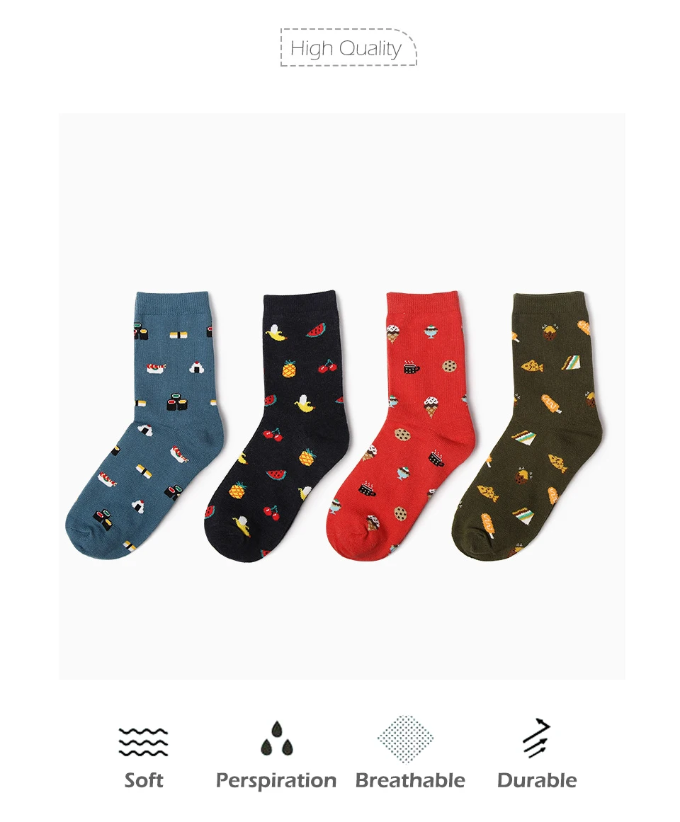 2018 Hot New Korean Fresh Fruits Socks Cute Fruit Print Women's Sock Comfortable Cotton Embroidery Kawaii Funny Cartoon socks (6)