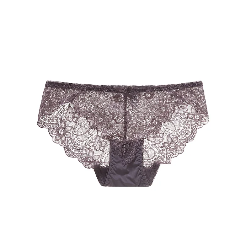 DEWVKV Women's Briefs Sexy Lace Breathable Low-Rise Panties Soft Solid Red Coffee White Blue Purple Black Fashion New Arrival ZC |