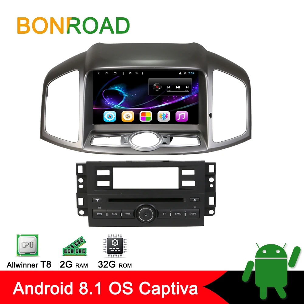 Excellent Bonroad 8" Android 8.1 Car Radio Multimedia Player  For captiva 2012-2015 Bluetooth Car Player Navigation Radio dvd cd wifi 0