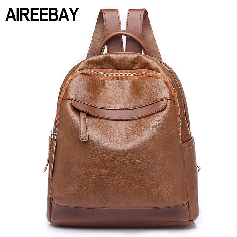 Женские кожаные рюкзаки AIREEBAY Женский дорожный рюкзак на плечо новинка 2018