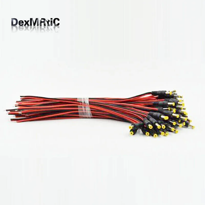 50 шт. медные разъемы питания постоянного тока 5 5X2 1 мм|dc wire|12v connector femalewire pigtail |