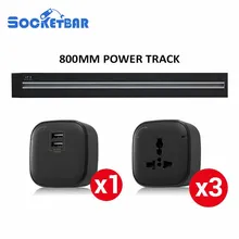 

Factory Aluminum Alloy 80cm 8000W Usb Wall Socket Stopcontact 3C LED Light Kitchen Plug Sockets Living Room