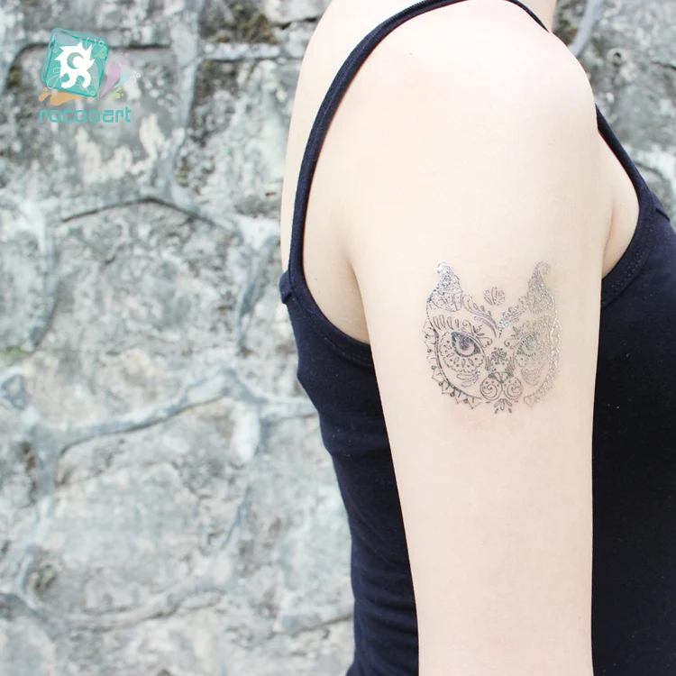 Hot Flash Metallic Waterproof Temporary Tattoo Gold Silver Tatoo Women Elephant Butterfly Mandala Flower Design Tattoo sticker