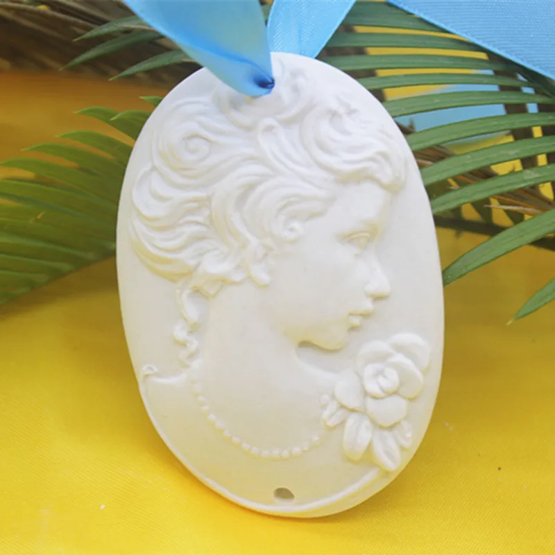 Oval Plaster Silicone mould for Clay Pendant DIY chocolate sugarcraft Soap Making aromatherapy gypsum mold