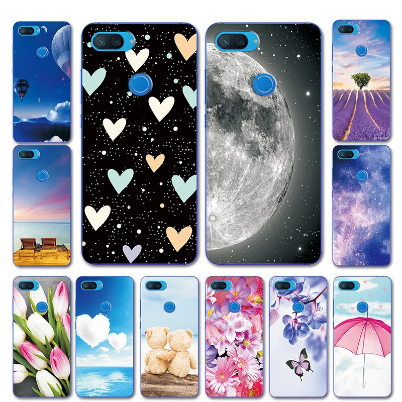 

Moon Style Covers For Xiaomi Mi8 Lite Mi8 SE Phone Case Cover Love Heart Case For Xiaomi Mi9 SE Soft Shell Capa Mi8 Mi 9