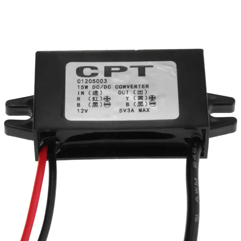 DC-DC Converter 12V to 5V 3A Step Down Power Supply Module Micro USB Waterproof