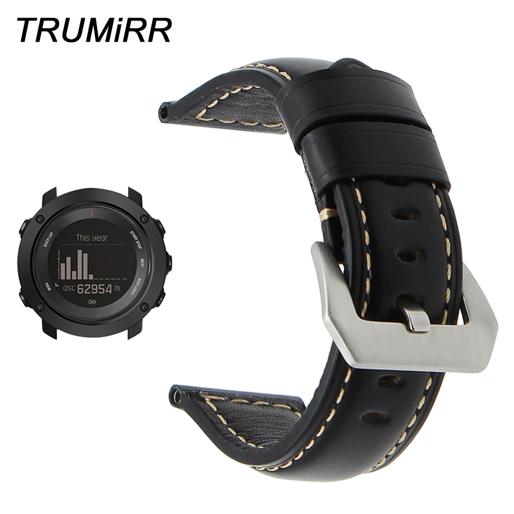 

Italy Genuine Leather Watchband for Suunto 9/Ambit 3 Vertical/Spartan Sport HR Handmade Watch Band 316L Steel Buckle Wrist Strap