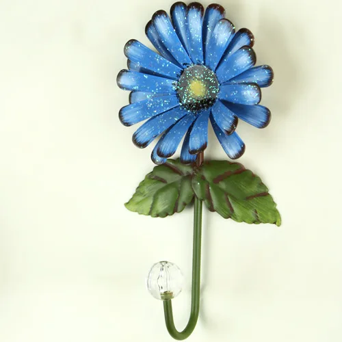 

European-style Flower wall ornament iron key hook coat hat rack key decoration hook retro flower