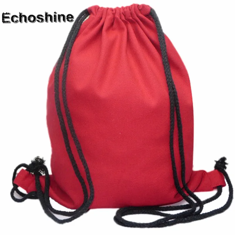 

2016 fashion preppy style Unisex Backpacks Solid Bags Drawstring canvas Backpack solid color Rucksack gift wholesale A0000