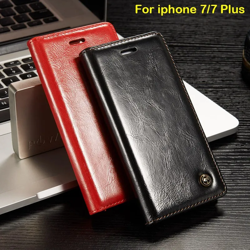 Phone Case Cover For iPhone 7/ 7 Plus Luxury Wallet Case Genuine Leather Brand Card Holder Magnetic Original Stand Women Girls
