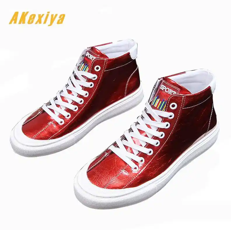 red and white high tops