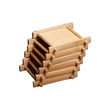 12 шт./компл. Оптом бамбуковая подставка восточном стиле ручной работы из натурального бамбука чаша циновка чашки пусковая площадка коврик для чайного столика Кофе каботажное судно F001003S12