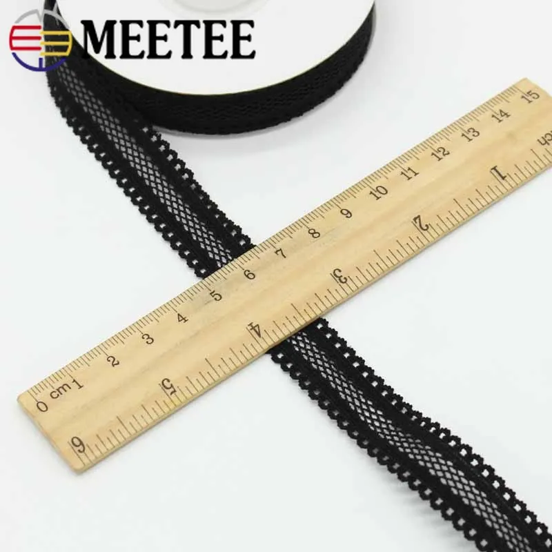 Meetee 22 метра 1 8 см кружевная сетчатая полоя эластичная лента тесьма для рукоделия