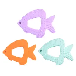 1 шт. Детские безопасный силикон Прорезыватель игрушки в форме рыбы прорезыватель для зубов для детей 0-3 лет дети для маленьких мальчиков и