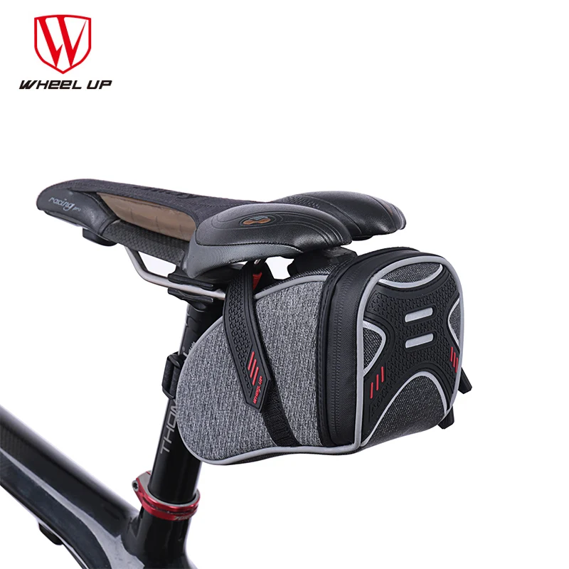 

Wheel up bicycle tail bag mountain bike rainproof reflective seat cushion bag rear tail seat pole bag bicycle riding saddle bag