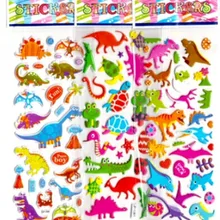Мультфильм 20 шт./лот динозавры аниме 3D пены наклейки партия поставляет украшения Детские подарки Детские игрушки мальчиков забавные наклейки