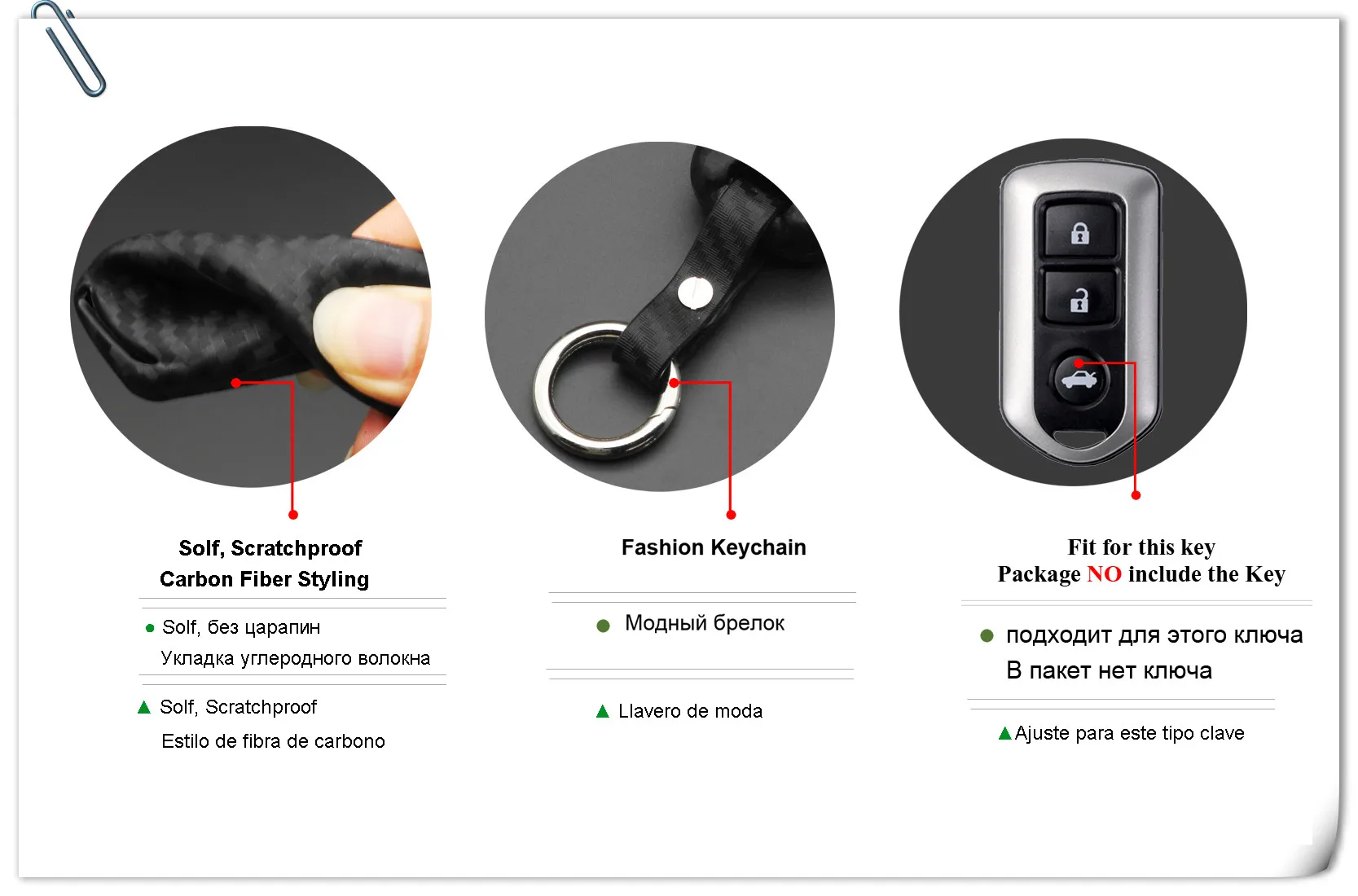 Keyforkess custodia portachiavi in Silicone stile carbonio 3D per Toyota Highlander Camry Yaris VIOS RAV4 supporto portachiavi senza chiave - HTB1TVZ9NjTpK1RjSZKPq6y3UpXav