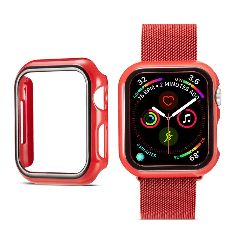 

SANYU 5 Colors Full Protective TPU Case For Apple Watch Band iWatch Series 4 40mm 44mm Case Cover Protect Frame