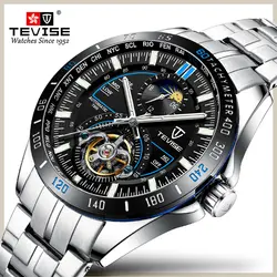 TEVISE многофункциональные часы автоматические механические часы мужские модные водонепроницаемые наручные часы с большим циферблатом