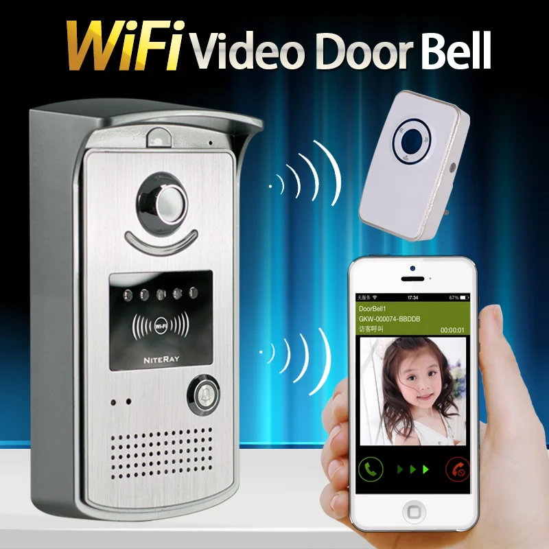 Wireless IP Doorbell With 720P Camera Video Intercom Phone WIFI Door bell Night Vision IR Motion Detection Alarm for IOS Android