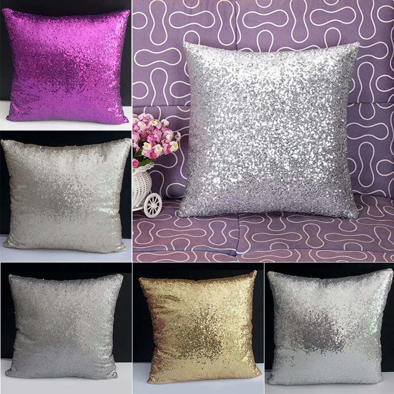 Vogue Glitter Sequins Solid Color Throw Pillow Case Home Lovely Cover 82959in Pillow Case from