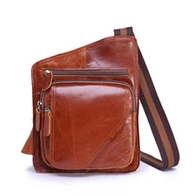 Грудь сумка Для мужчин Crossbody сумки из коровьей кожи Винтаж дизайнерские сумки из натуральной кожи клапаном сумка