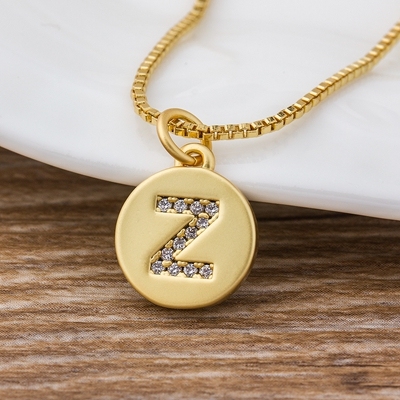 Sale Fashion Tiny Daint  Alphabet Pendants 26 Letters Necklace Gold Color for Women Girls Best Birthday Party Gift