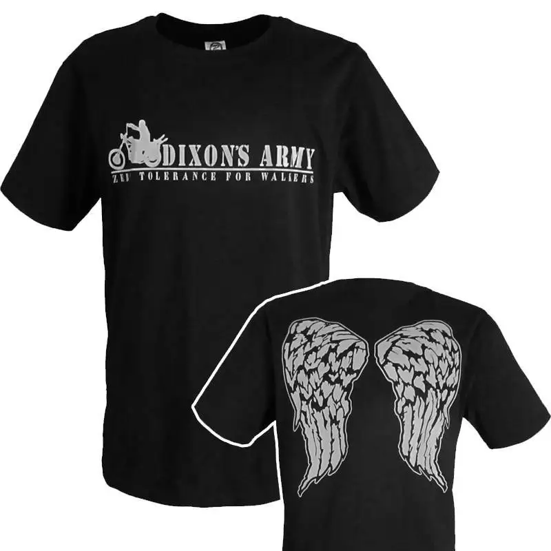 Los hombres de la manera Camisas el caminar muerto nuevo Daryl Dixon camiseta algodón o Masajeadores de cuello superior Camisetas Tees algodón camisetas verano