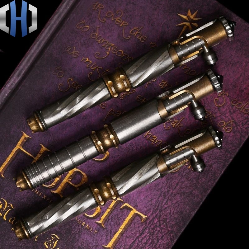 

Spiral Tactical Pen Titanium Alloy Brass Decomposition Portable Writing Self-defense Broken Window Multi-function Bolt EDC