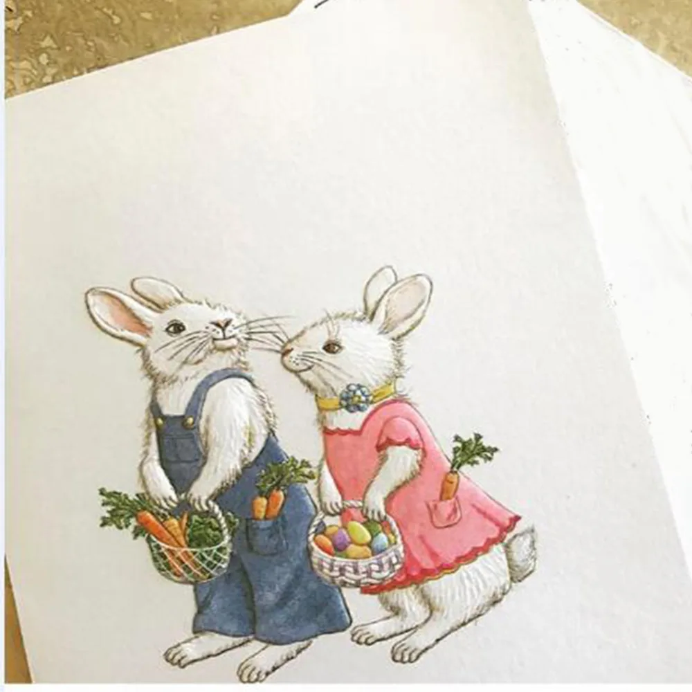 

Rabbit Couple Transparent Clear Stamp for Scrapbooking Paper Cards Making New