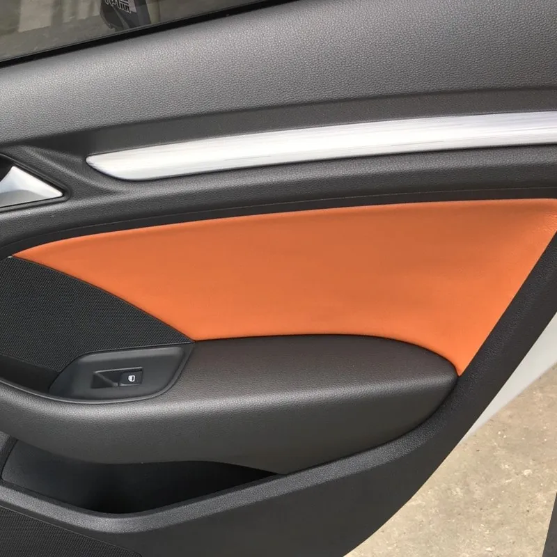 Для Audi A3 4 шт./компл. автомобильные дверные ручки Панель чехол из кожи на основе микроволокна - Название цвета: 4pcs Brown