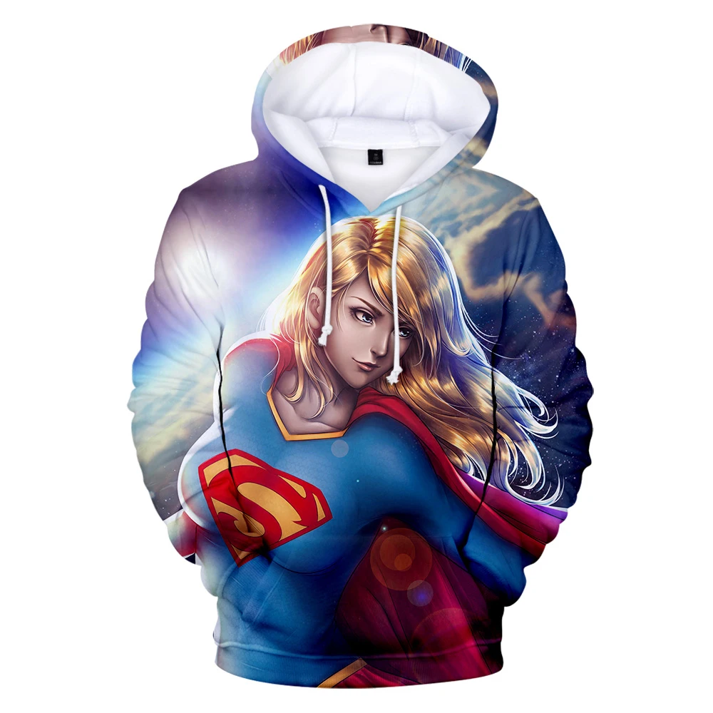 Новинка мужская толстовка с принтом художественный пуловер Supergirl анимацией