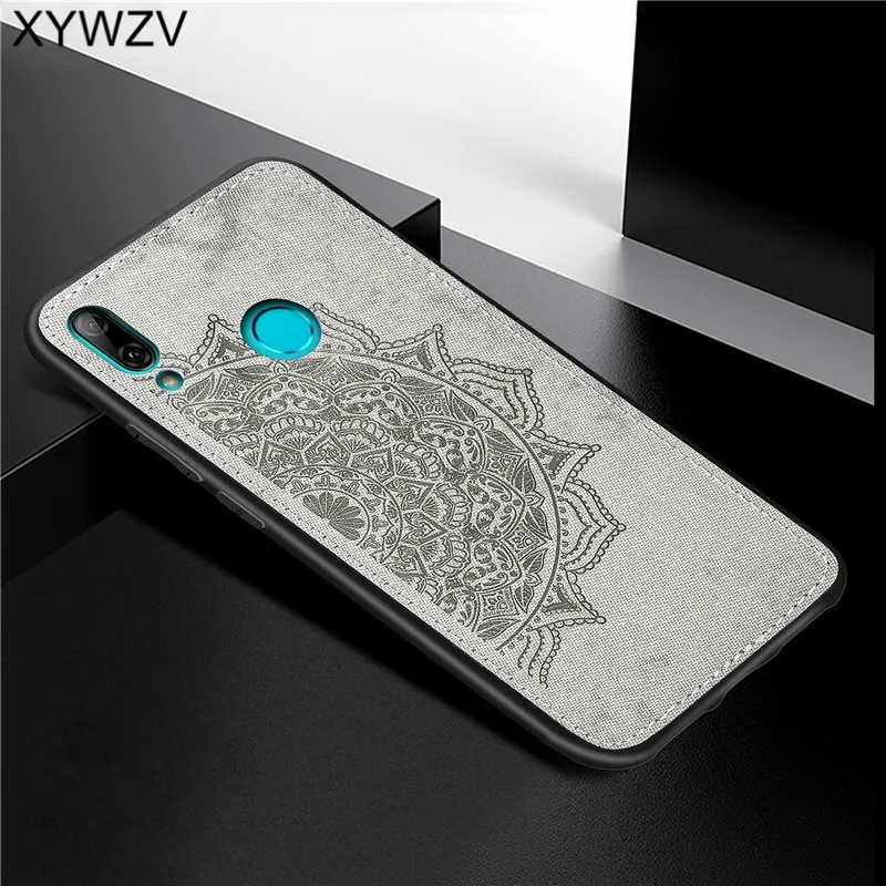 

For Huawei Y7 2019 Shockproof Soft TPU Silicone Cloth Texture Hard PC Phone Case For Huawei Y7 2019 Back Cover Huawei Y7 2019