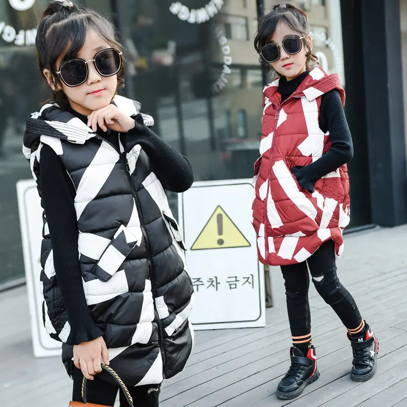 

Vests Children Hoodies Warm Sleeveless Jacket Baby Girls Outerwear Coat Kids Vest Hooded Jackets Autumn Winter Thicken Waistcoat