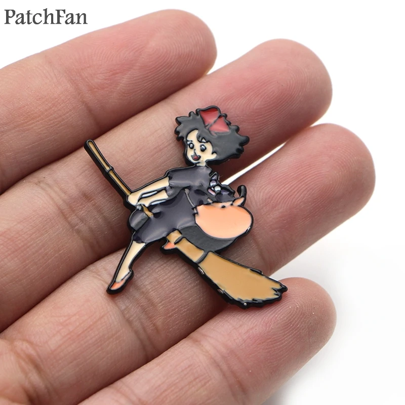 Patchfan Кики службы доставки цинк галстук мультфильм забавные булавки рюкзак одежда броши для мужчин и женщин шляпа Декоративные значки A1588