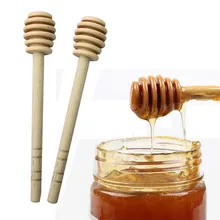 Cuillère à miel en bois à manche Long, pratique, bâton de mélange, trempette pour pot à miel fournitures outils de cuisine 1 pièce