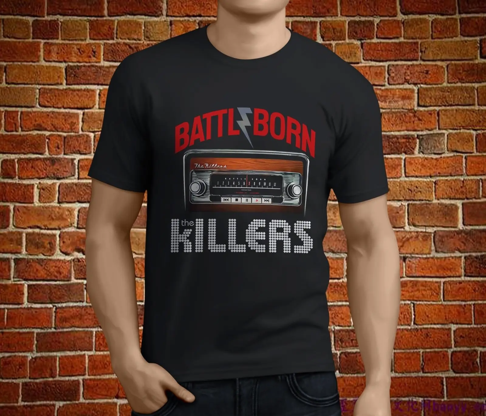 Новинка Мужская черная футболка с коротким рукавом и надписью KILLERS Battle Born Hot Fuss