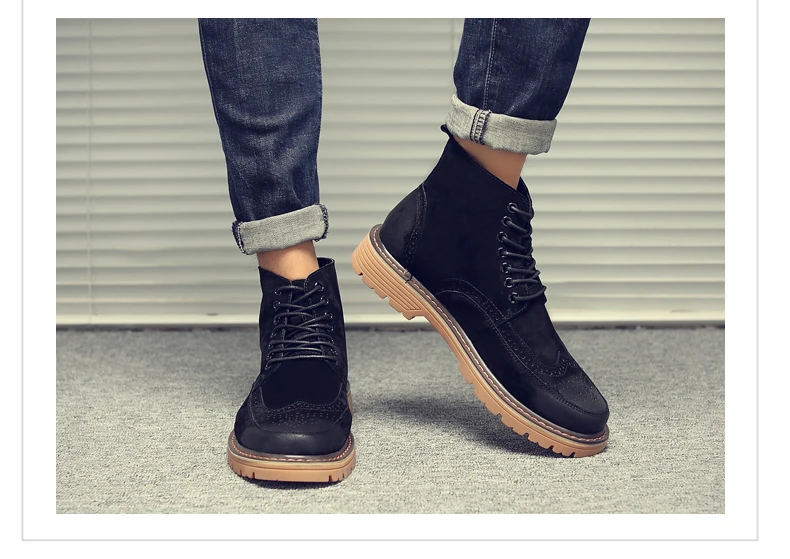 Winter Shoes Mens Desert Boots' Work&Safety Winter Casual Snow Boots Men Round Toe Ankle Winter Boots Men Black Military Boot Tactical (14)