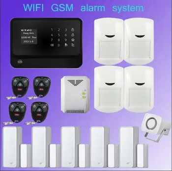

433mhz G90B plus WiFi GSM GPRS SMS Home Burglar alarm APP control gas detectors PIR sensor wireless door sensor gsm wifi alarm