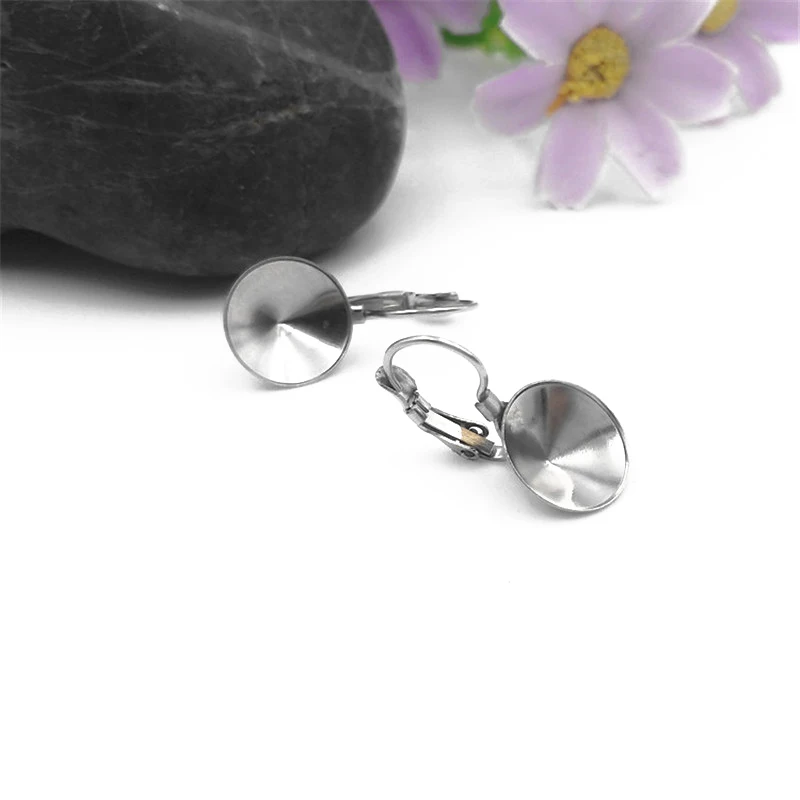 50PCS Stainless Steel Earring Cabochon Settings – DIY Jewelry Base Wholesale 4