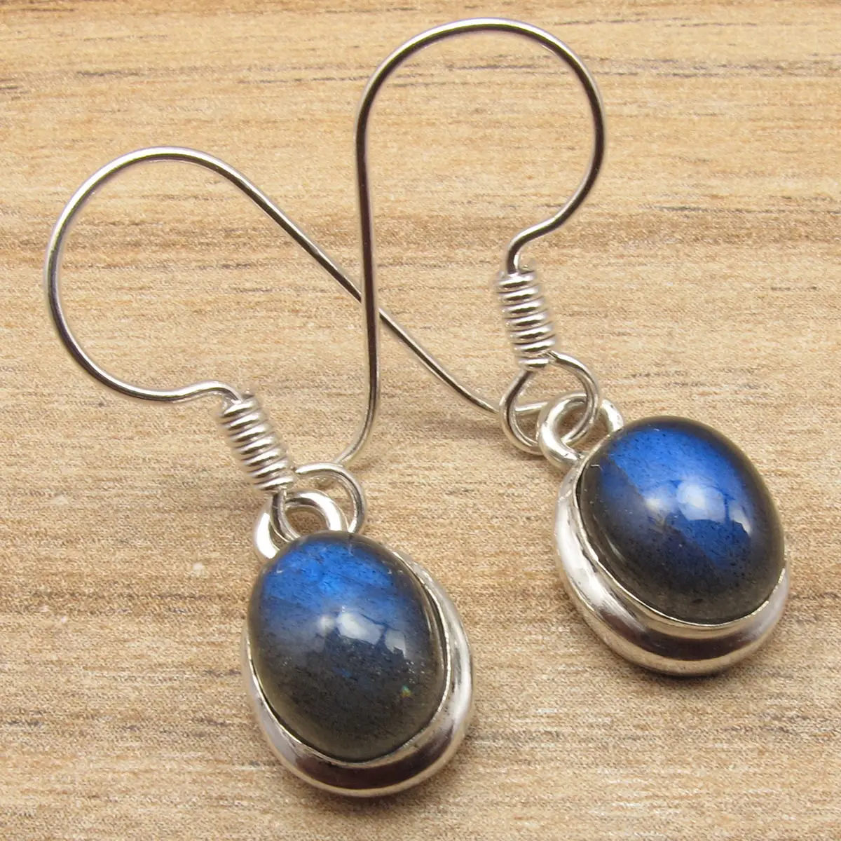 Inexpensive Gifts For Women ! Silver Plated Blue Fire LABRADORITE Earringsin Drop Earrings from