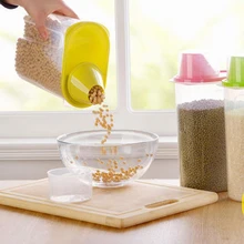 Кухонный Органайзер 2.5L контейнер для хранения зерна контейнер для риса зерновых зерен контейнер герметичная коробка с мерной чашкой XYQF006