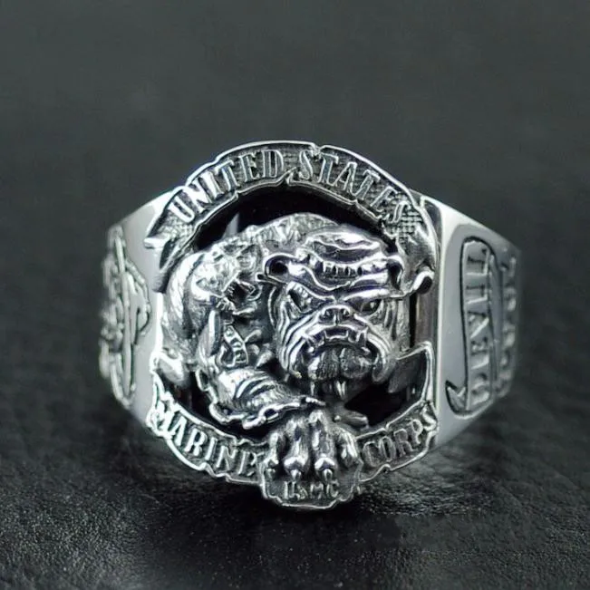

Imported 925 Thai Silver Bulldog Ring Free Shipping